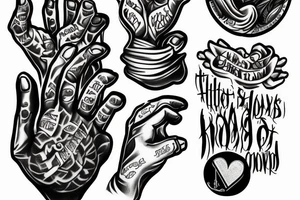 Praying hands with clouds and bible verse tattoo idea