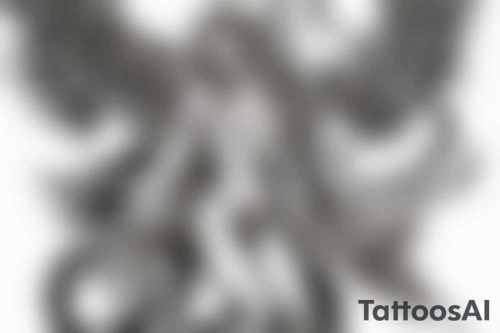 Angel fighting demon tattoo idea