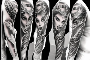 Angel fighting demon tattoo idea