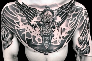 God fighting Lucifer tattoo idea