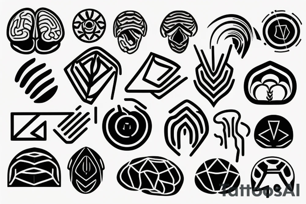 led brain wave tattoo idea