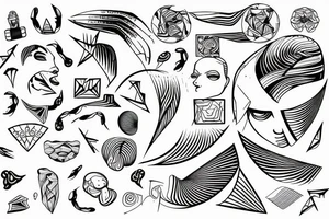 led brain wave tattoo idea