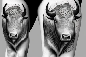 Buffalo standing in a snowy field tattoo idea