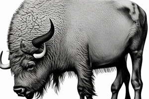 Buffalo standing in a snowy field tattoo idea