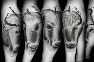 Buffalo standing in a snowy field tattoo idea