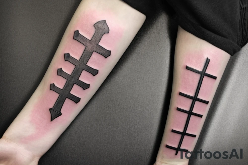 Rose sleeve with piano keys, cross, Est. 1990 and Bible scripture about uplift left arm tattoo idea