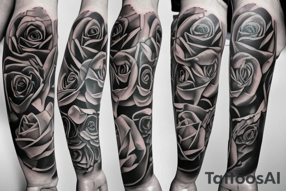 Rose sleeve Forearm. tattoo idea