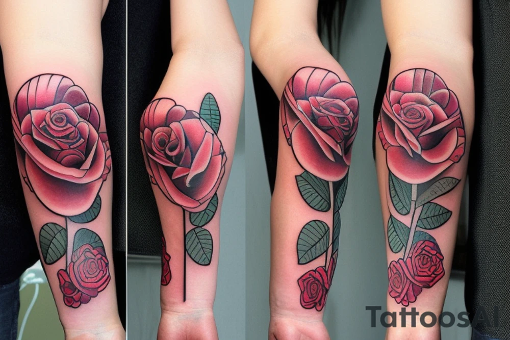 Rose sleeve Forearm. Loyalty tattoo idea