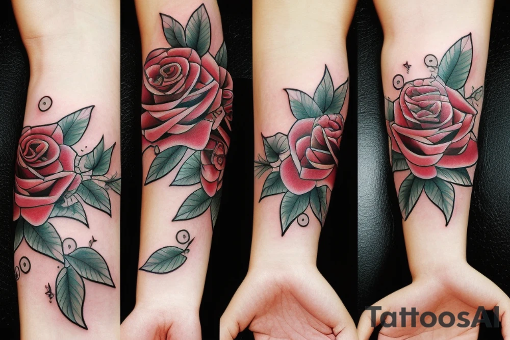 Rose sleeve Forearm. Loyalty tattoo idea