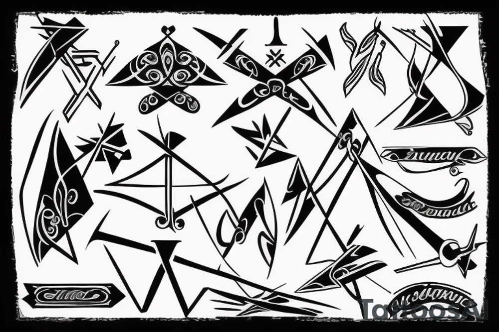 a cross with angle wing attached to it tattoo idea