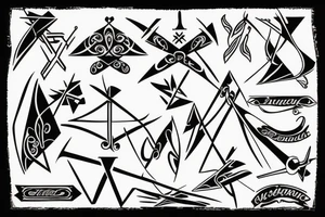 a cross with angle wing attached to it tattoo idea