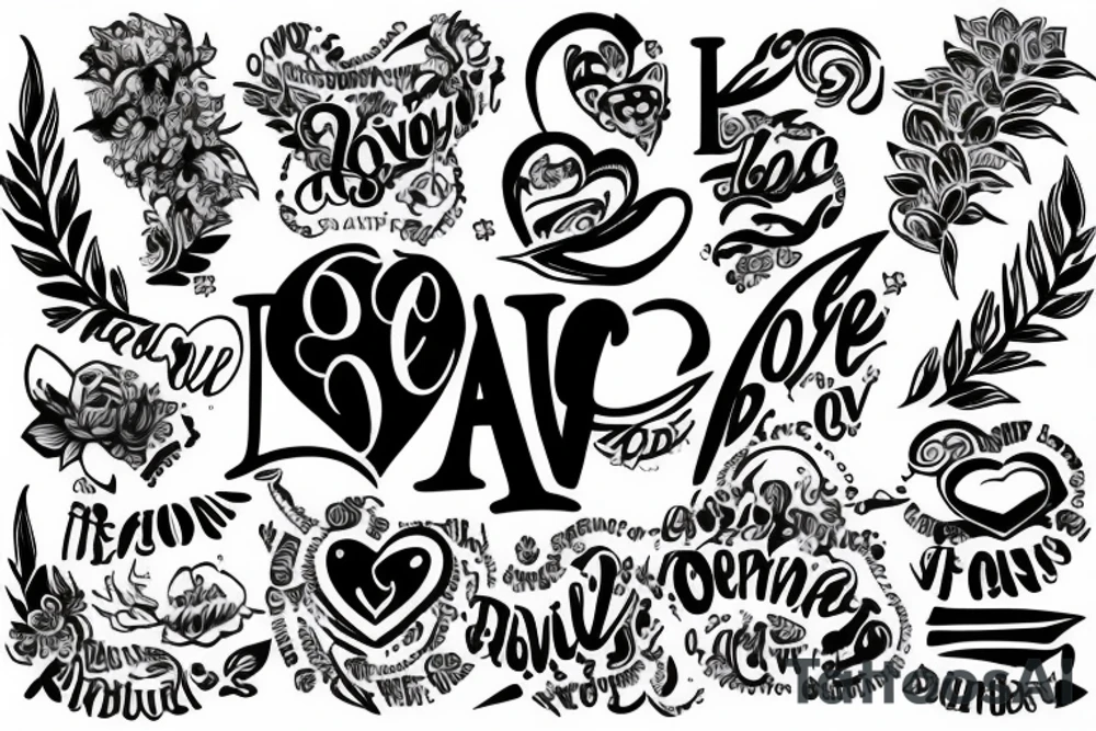 love tattoo words tattoo idea