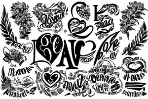 love tattoo words tattoo idea