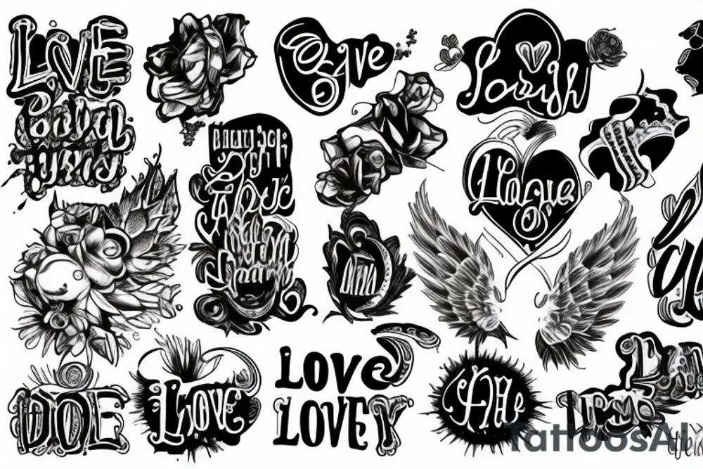 love tattoo words tattoo idea