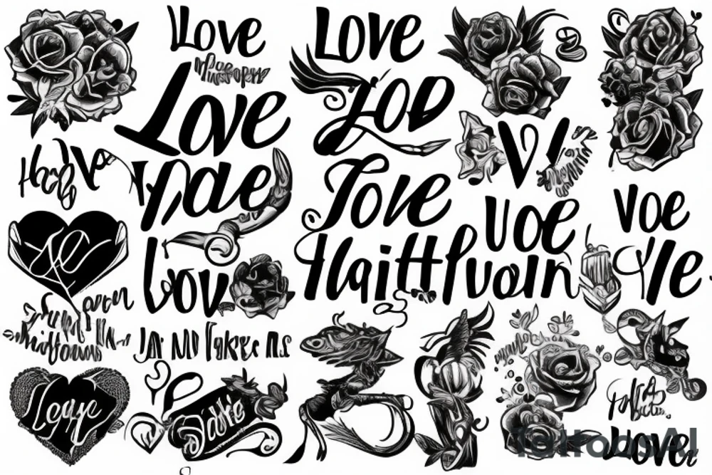 love tattoo words for a male tattoo idea
