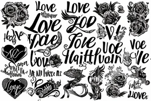 love tattoo words for a male tattoo idea