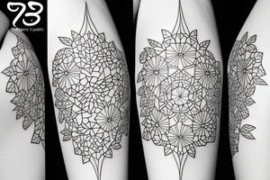 Fine line tattoo of December birth flower tattoo idea