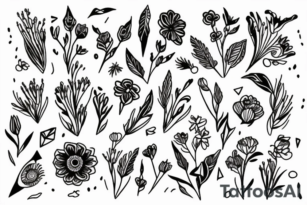 Fine line tattoo of December birth flower tattoo idea