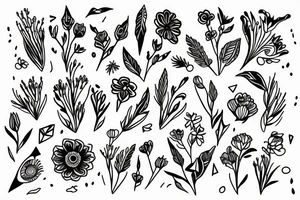 Fine line tattoo of December birth flower tattoo idea