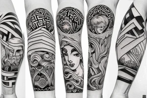 Fine-line Greek mythology tattoo tattoo idea