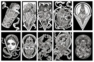 Fine-line Greek mythology tattoo tattoo idea