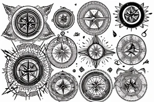 Compass and guitar tattoo idea