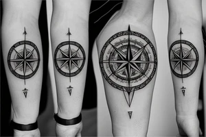 Compass and guitar tattoo idea