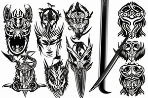Sabre sword tattoo idea