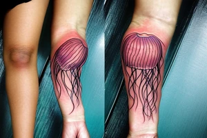 Jellyfish in tropical ocean tattoo idea