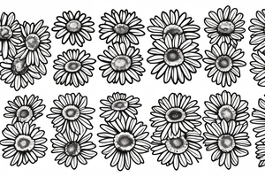Coffin daisies tattoo idea