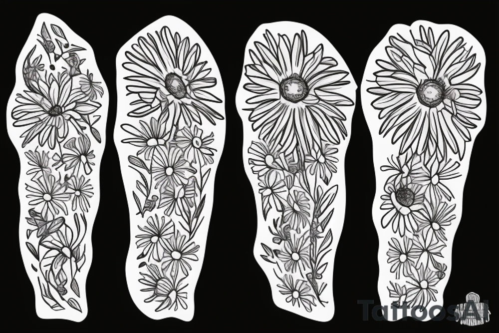 Coffin daisies tattoo idea
