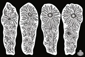 Coffin daisies tattoo idea