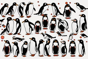 Bowling penguins tattoo idea