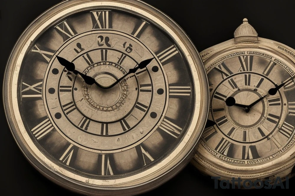 Four clock faces arranged for down the arm.

First clock hands are set at 2:14.  Inscribed at the top of the first clock is "Asher Michael" and at the bottom is "March 11, 2017".

Second clock hands are set at 10:16.  Inscribed at the top of the second clock is "Shiloh Kenneth" and at the bottom is "October 18, 2018".

Third clock hands are set at 5:12.  Inscribed at the top of the third clock is "Stevie Rose" and at the bottom is "July, 21, 2020".

Fourth clock hands are set at 9:07.  Inscribed at the top of the first clock is "Arlo Charles" and at the bottom is "April 18, 2023". tattoo idea