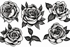 Fine line 
No shading 
Peonies and roses
Small tattoo idea