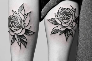 Fine line 
No shading 
Peonies and roses
Small tattoo idea