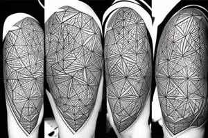 Geometric lines with hidden demon tattoo idea