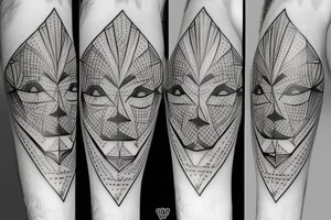 Geometric lines with hidden devil tattoo idea