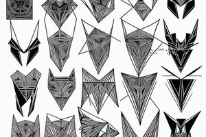 Geometric lines with hidden satan tattoo idea