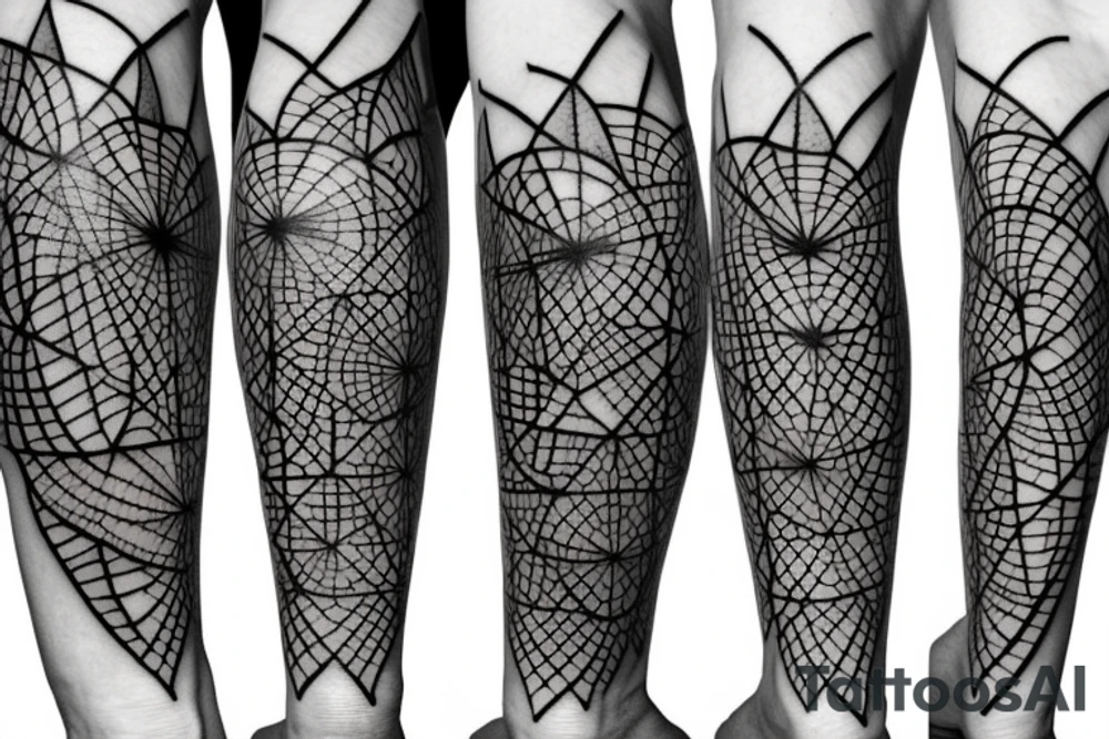 Geometric lines with hidden satan tattoo idea