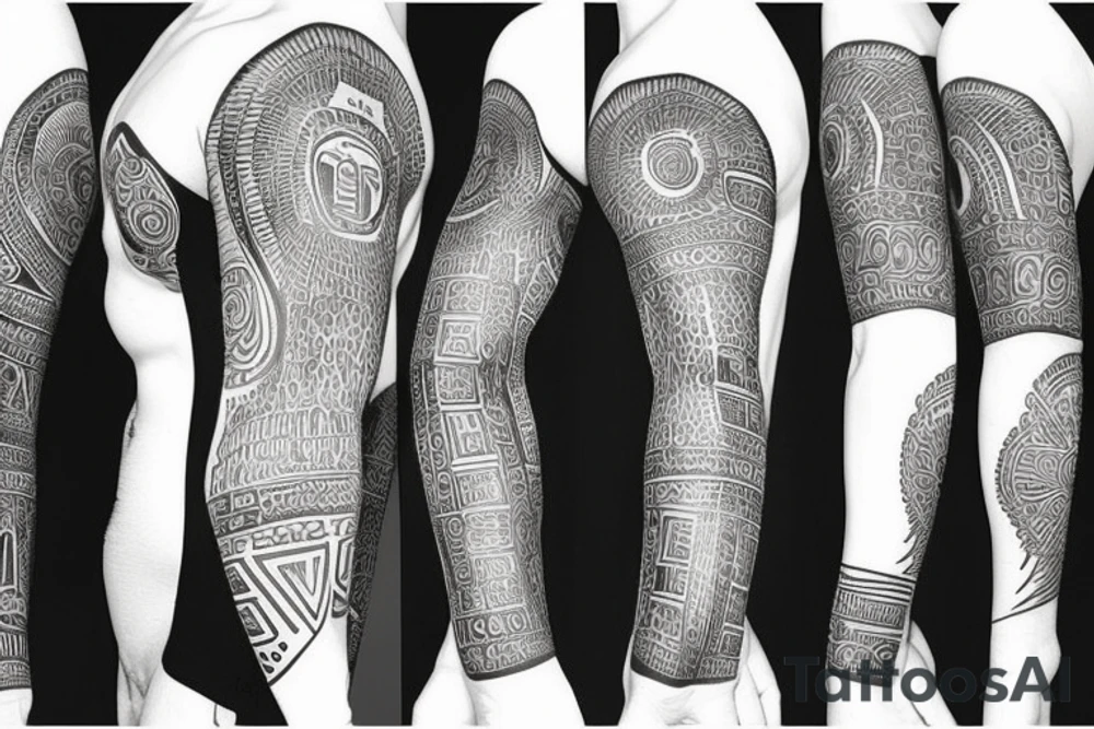 Black power themed sleeve tattoo tattoo idea