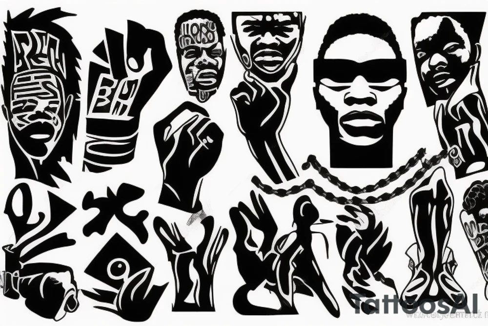 Black power themed tattoo tattoo idea