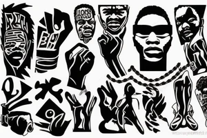 Black power themed tattoo tattoo idea