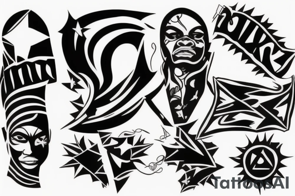 Black power themed tattoo tattoo idea