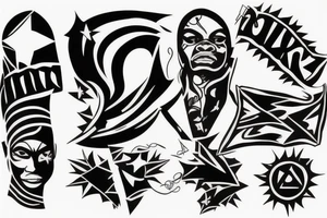 Black power themed tattoo tattoo idea