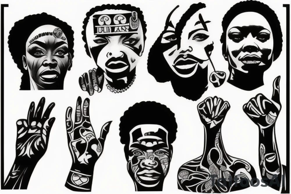 Black power themed tattoo tattoo idea