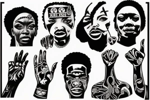 Black power themed tattoo tattoo idea