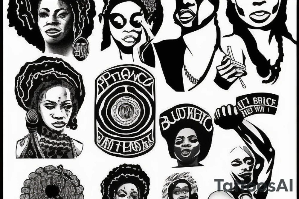 Black power themed tattoo tattoo idea