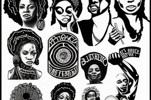 Black power themed tattoo tattoo idea