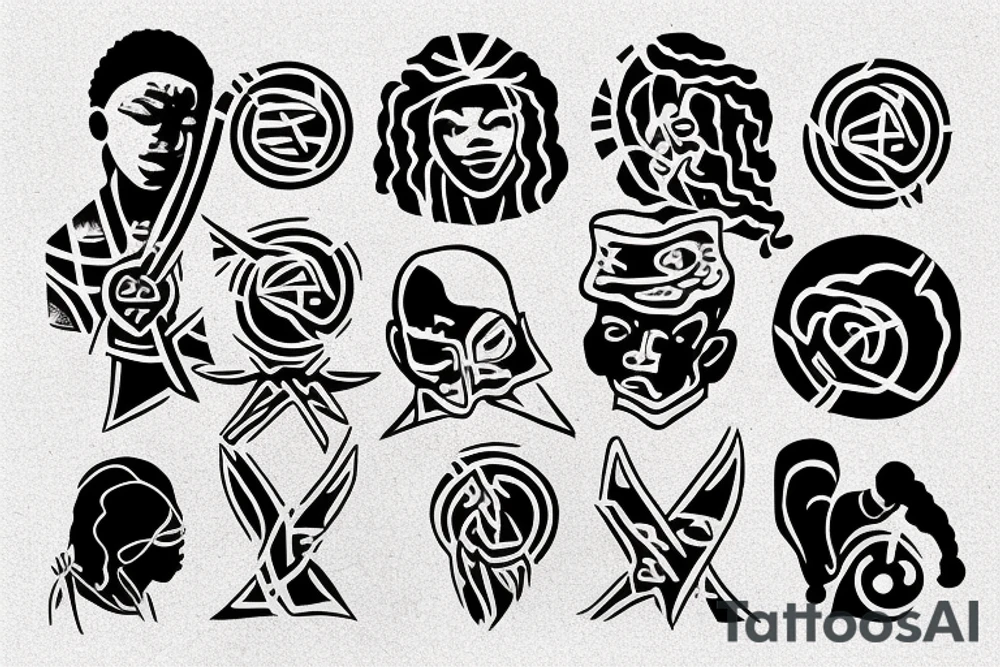 Black power themed tattoo tattoo idea